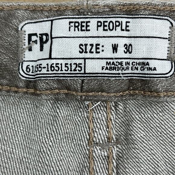 Free People Womens Size W30 Jeans Ripped Distressed Straight Leg Denim Grey - Picture 9 of 13